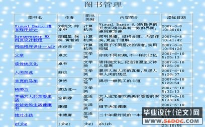简易ASP图书管理系统的设计(ASP+Access+Dreamweaver)