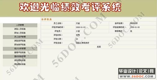 绩效评估系统员工自评模块的设计开发(JSP+SQL2000)