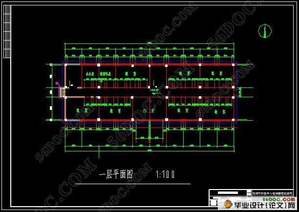 五层框架结构中学教学楼设计(CAD建筑图,结构图)☆