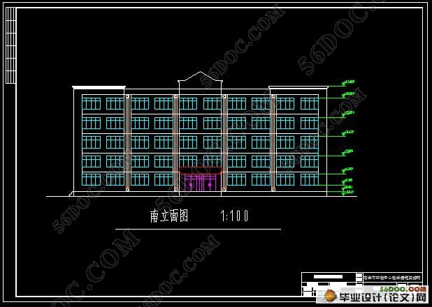 五层框架结构中学教学楼设计(CAD建筑图,结构图)☆