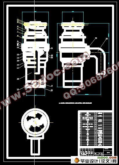 食物垃圾粉碎机设计与仿真(CAD+Proe三维造型)