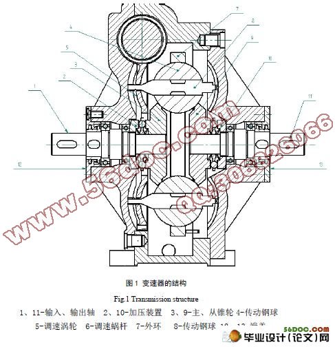 钢球外锥式变速传动机构机械部分设计(含cad零件图和装配图)