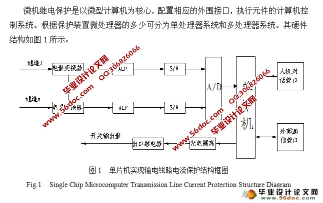 基于单片机的电力线路保护的设计(含电路原理图,程序)
