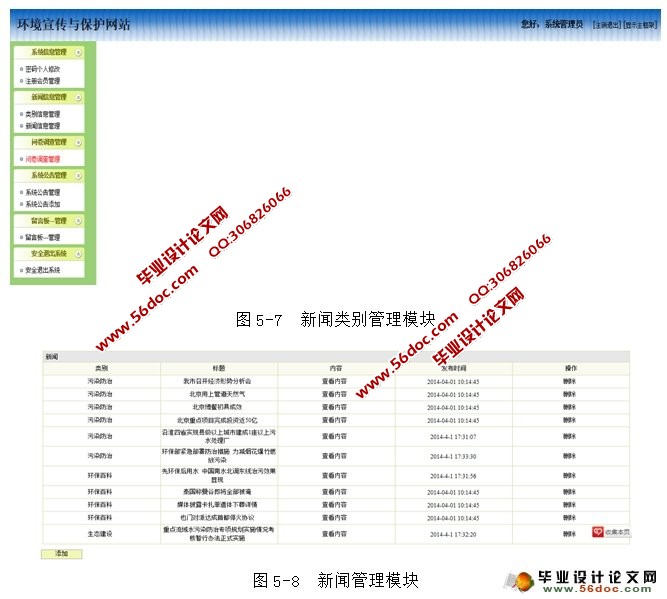 环境保护与宣传网站的设计与实现(SQLServer)