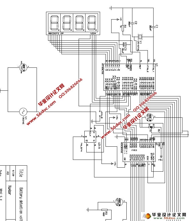 蓄电池智能检测系统设计(附程序,电路图,protetus仿真)
