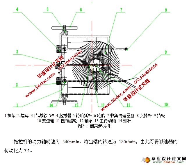 甜菜起拔机的设计(农业机械)(含CAD图,SolidWorks三维)