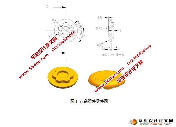 花朵盖注塑模具设计(含CAD零件装配图)