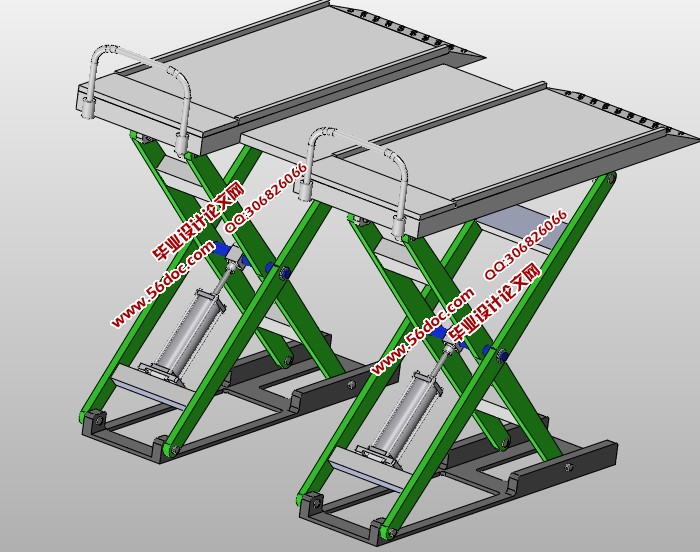 汽车检修升降台架的设计(含CAD零件装配图,SolidWorks三维造型)