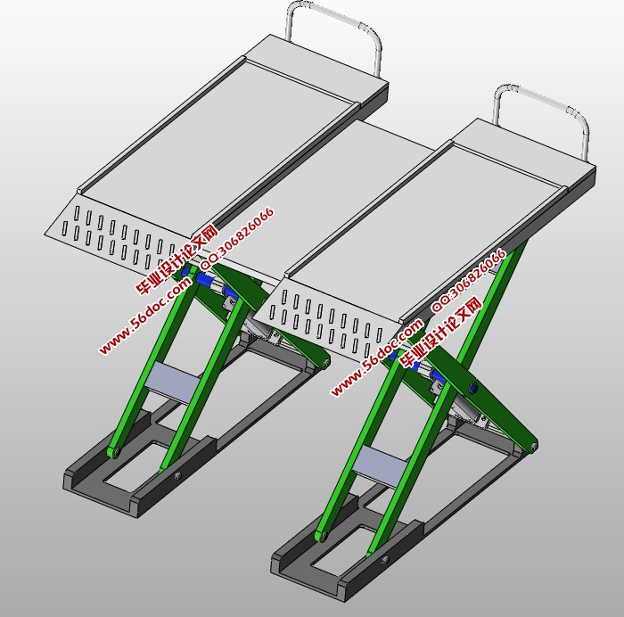 汽车检修升降台架的设计(含CAD零件装配图,SolidWorks三维造型)