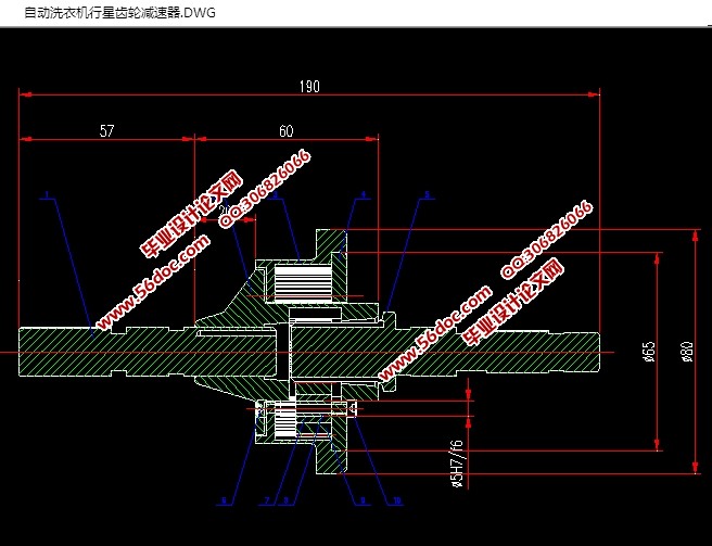 自动洗衣机行星齿轮减速器(含CAD零件装配图,SolidWorks三维图)