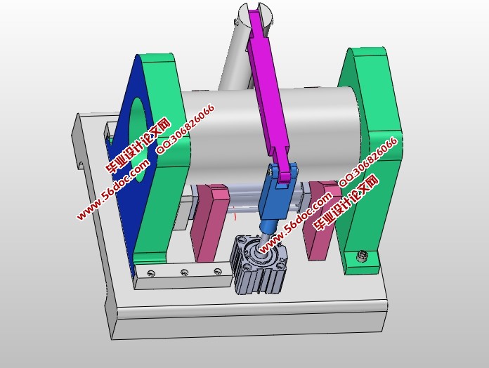 发动机活塞缸液压夹紧装置(含CAD零件装配图,SolidWorks三维图)