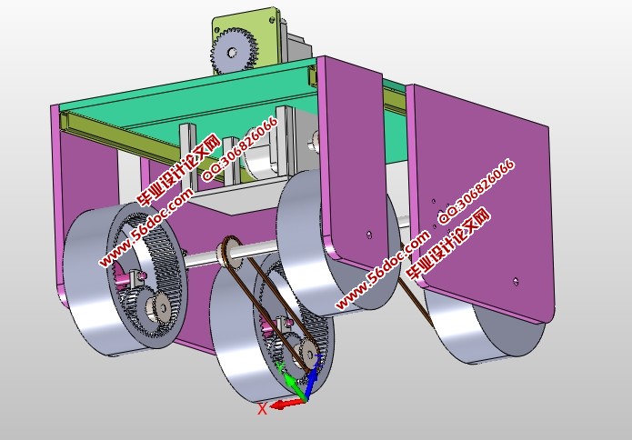 单自由度越障机器人设计(含CAD图,SolidWorks,IGS三维图)