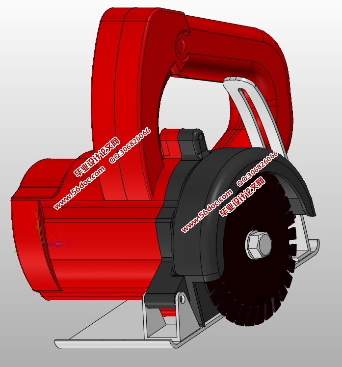 低噪声持久型云石机设计(CAXA图,SolidWorks,STEP三维图)