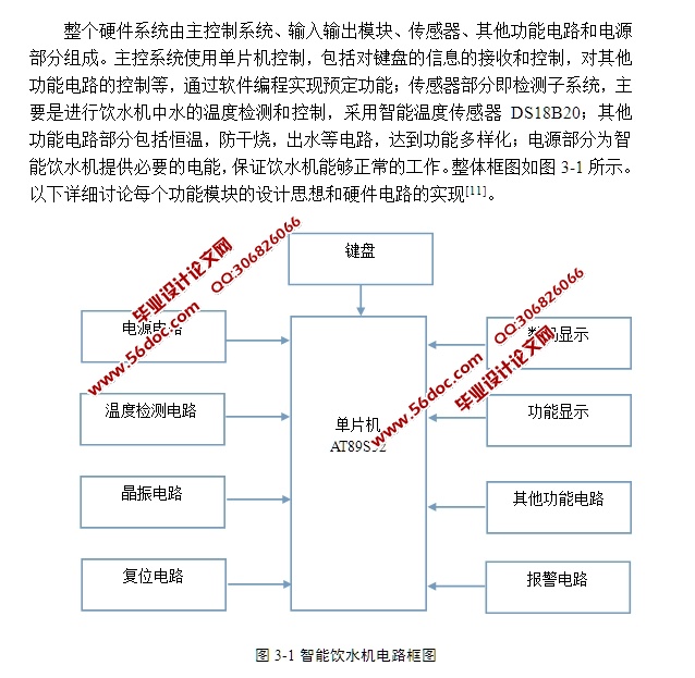 基于单片机的智能饮水机控制(含电路原理图,元件清单,程序)